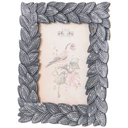 ФОТОРАМКА ЛАВРОВЫЙ ВЕНОК ДЛЯ ФОТО 10Х15, L-15 W-2 H-20 СМ ЦВЕТ: СЕРЕБРО ЧЕРНЁНОЕ С ПОСЕРЕБРЕНИЕМ