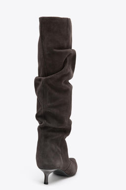SPLIT SUEDE KITTEN HEEL BOOTS - Zara фото 6