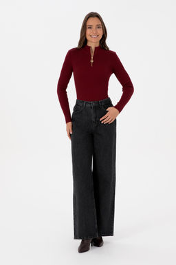 Kad_n Bordo V Yaka Fermuarl_ Kazak - U.s. polo assn фото 4