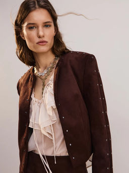 Жакет замшевый с заклепками / Zarina  фото 10