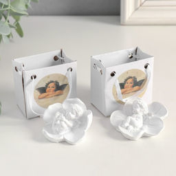 Цена за 2 шт. Фигурка «Ангелочек спящий в цветке», 3.5×5.5×5.5 см, МИКС