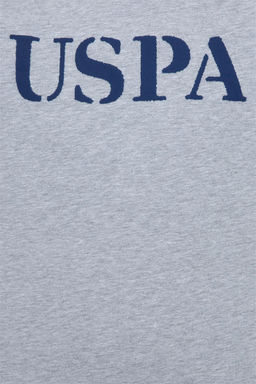 Мужская серая меланжевая футболка с круглым вырезом Basic - U.s. polo assn фото 12