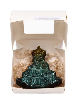 Шоколадная фигурка Елка С Новым годом, кондитерская глазурь, 85 г