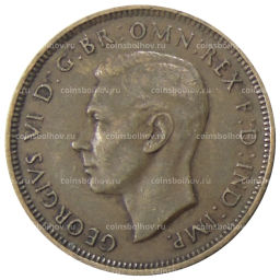 Монета 1/2 пенни 1938 года Австралия