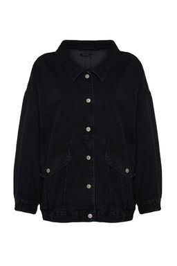 Siyah Cep Detayl? Oversize Denim Ceket TWOSS21CE0289 - Trendyolmilla фото 7