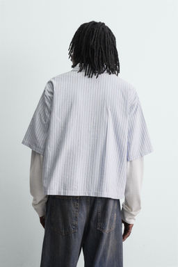 STRIPED SHIRT WITH DOUBLE EFFECT SLEEVES - Zara фото 3