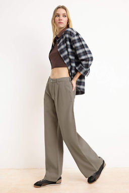 Tas DOKUMLU Tencel Kar?s?ml? Yuksek Bel Wide Leg Jeans TWOSS26JE00171 - Trendyolmilla фото 2