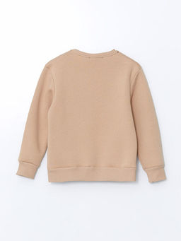Bisiklet Yaka Bask?l? K?z ?ocuk Sweatshirt