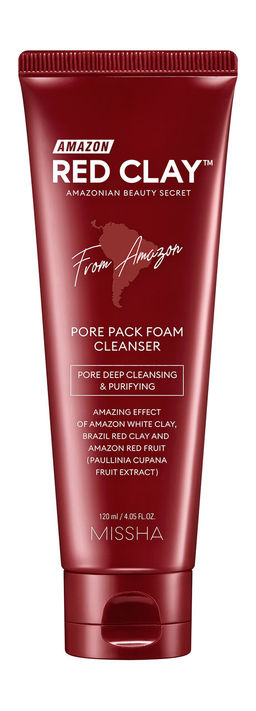 Маска-пенка для очищения пор на основе амазонской глины MISSHA Amazon Red Clay Pore Pack Foam Cleanser, 120ml