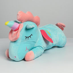 Мягкая игрушка «Единорог», с пледом, цвет голубой