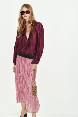 RUFFLED MIDI SKIRT - Zara фото 18