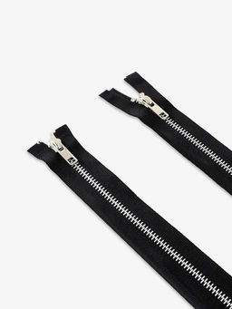 Цена за 10 шт. Молния металлическая, №5, 2 замка, разъёмная, замки автомат, 110 см, чёрная