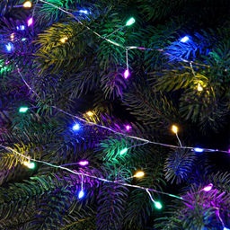 Гирлянда Мишура 20 м роса, IP44, серебристая нить, 600 LED, 8 режимов, свечение мульти, 18 В - Luazon lighting фото 2