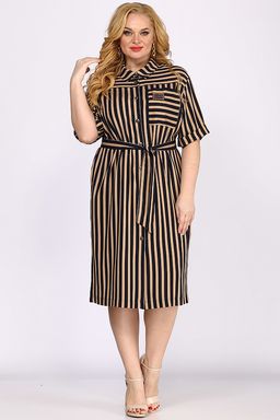 Платье-рубашка в полоску женское - Almond фото 2