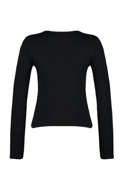 Trendyolmilla Siyah Pamuklu Esnek Kare Yaka Fitted/Vucuda Oturan Esnek Bluz TWOAW24BZ00165  фото 8