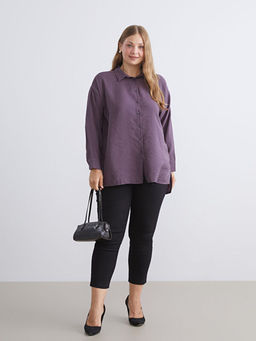 Oversize Modal Kar???ml? Kad?n G?mlek Tunik
