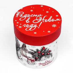 Набор шляпных новогодних коробок 5 в 1 «Зима время чудес», 23×23 — 15×15 см