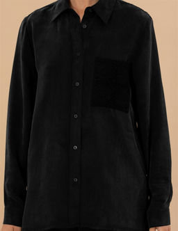 Siyah Cupro Regular Fit Uzun Kollu G_mlek - Pierre cardin фото 6