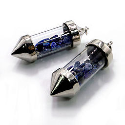 Кулон бутылочка желаний в форме кристалла с камнями Лазурит КАРЬЕРНЫЙ РОСТ