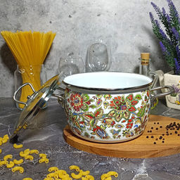 Кастрюля 3.0л сф. Imperio 1SС185S белосн. - Стальэмаль фото 4