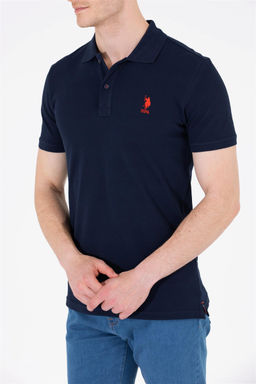 Мужская темно-синяя футболка с воротником поло Basic - U.s. polo assn фото 12