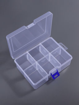 Органайзер для хранения мелочей, 6 ячеек, 16.5×12×5.8 см, прозрачный