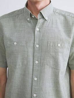 Regular Fit K?sa Kollu Poplin Erkek G?mlek