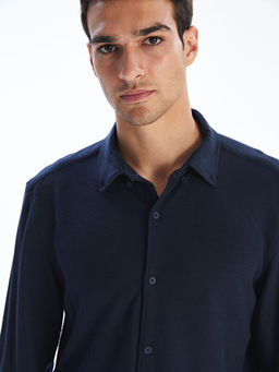 Slim Fit Uzun Kollu Erkek Dokulu G?mlek