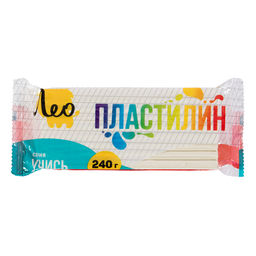 Лео Учись Пластилин классический, группа 1 LNMC-240 240 г ( в пакете ) 5 шт 1 цв. белый