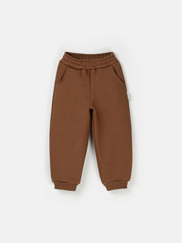 Джоггеры оверсайз Каштан с карманами утепленные