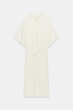 VESTIDO MIDI FLUIDO ZW COLLECTION / Beige claro - Zara фото 6