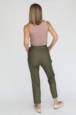 Брюки из искусственной кожи с высокой посадкой - Looklikecat фото 2