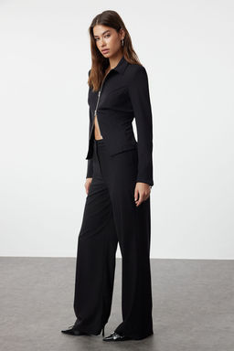 TRENDYOLMILLA Bej Wide Leg/Genis Paca Yuksek Bel Dokuma Kumas Pantolon TWOSS23PL00314  фото 15