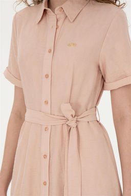 Женское тканое платье цвета лосося - U.s. polo assn фото 6