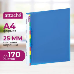 Папка на 2-х кольцах пласт Attache Diagonal синий  фото 2
