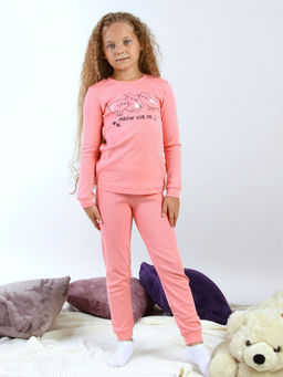CRB wear / CWKG 50194-47 Пижама для девочки (джемпер, брюки),персиковый/Ex.Cherubino