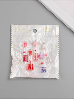 Цена за 5 шт. Подвеска для творчества акрил Бутылочка с цветком, светится в темноте, 1.1?1.1?4.2 см, МИКС