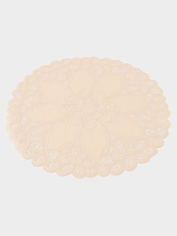 Цена за 12 шт. Салфетка ажурная «Цветок», d=38 см, бежевая