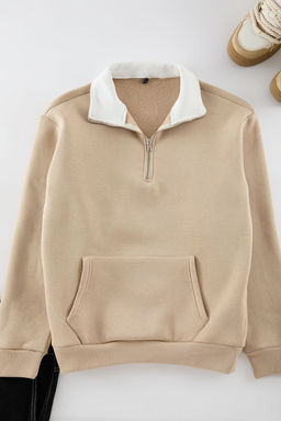 TRENDYOL MAN Lacivert Oversize/Genis Kesim Dik Yaka Fermuarl? Ici Polarl?/S?cak Tutan Sweatshirt TMNAW25SW00081 - Trendyolmilla фото 31