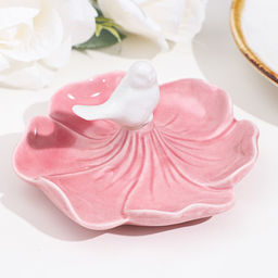 Подставка для колец Птичка на цветке, розово-белый, 12х6 см - Simaland фото 2