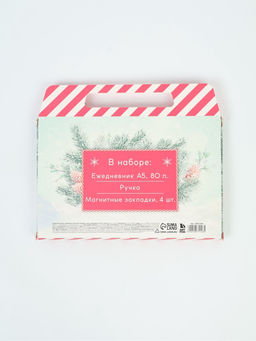 Подарочный набор новогодний в портфеле Волшебного нового года, ежедневник А5, магнитные закладки и ручка