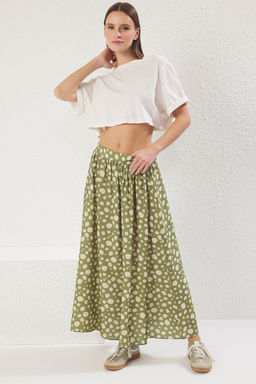 TRENDYOLMILLA Puantiye Desenli A-line/Can Maxi Uzun Boy Dokuma Etek TWOSS25ET00156  фото 2