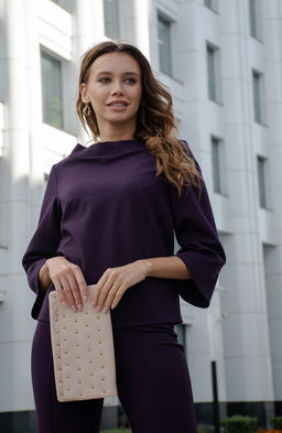 Блузка из трикотажа темно-пурпурный