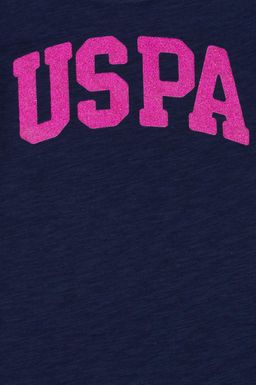 U. S. Polo Assn Темно-синяя базовая футболка с круглым вырезом для девочек - U.s. polo assn фото 4