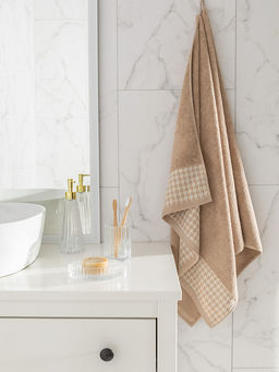 Полотенце для тела 70x130 бежевый махровая ткань