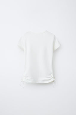 T-SHIRT WITH MODAL CUT-OUT BOWS - Zara фото 7