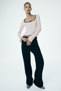 Top de canale con detalles sobrehilados - H&m фото 2