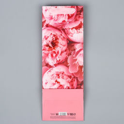 Пакет подарочный под бутылку, упаковка, Цветы, 36?13?10 см