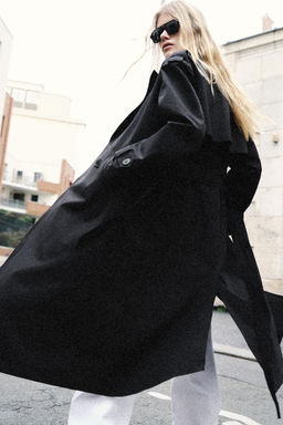 LONG WINDPROOF WATER-REPELLENT TRENCH COAT WITH BELT - Zara фото 3
