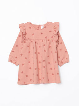 Bisiklet Yaka Uzun Kollu K?z ?ocuk Elbise